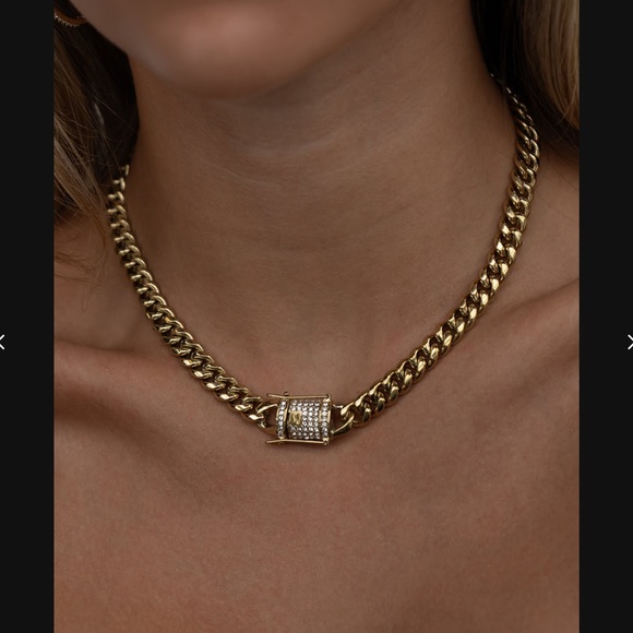 NAETUR Link Necklace Strass Clasp - Picture 1 of 4